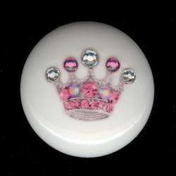 Fairy Princess CROWN Drawer Knobs w/ Swarovski Crystals  