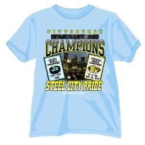  Pittsburgh City of Champions Blue T Shirt Sports 
