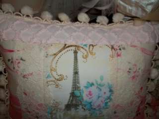 Beautiful OOAK Paris Eiffel Tower French Shabby Cottage Pillow  