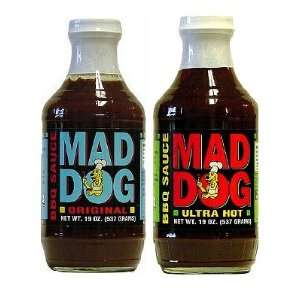  Mad Dog Original and Ultra Hot BBQ Sauce 2 Pack, 2/19oz 