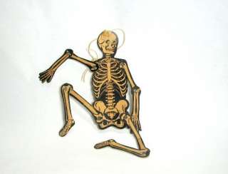 Vintage Beistles Halloween Skeleton Hinged Die Cut Decoration  