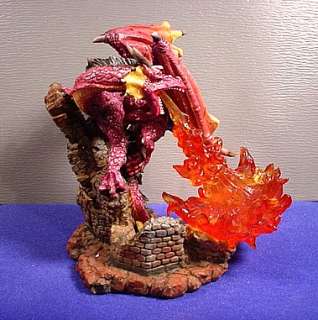 LARGE Purple FIRE Breathing DRAGON ~ Figurine, Statue  