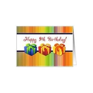  Happy 9th Birthday   Colorful Gifts Card: Toys & Games