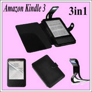   Cover With LED Reading Light +Screen Film for  Kindle 3  