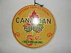 canadian club 5 cent cigar sign cardboard stock wall hanging