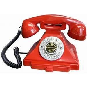  Classic Brittany Desk Phone Red Electronics