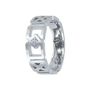   One of A Kind Princess Cut Solitaire Wedding Band Size   8.5: Jewelry