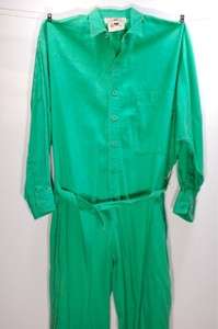  Gene Ewing BIS BIS   Billowy Green Cotton Belted Jump Suit   Womens P