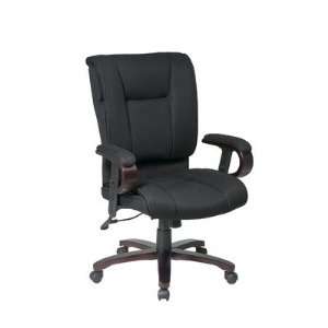   Wood Executive Chair with Black Mesh Seat and Back Furniture & Decor