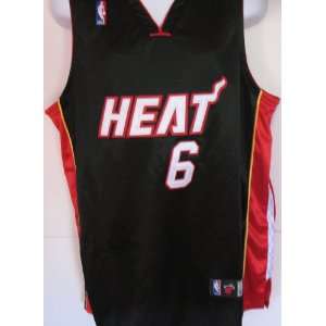 Lebron James: # 6 Miami Heat Jersey Black Size 50 (Large):  