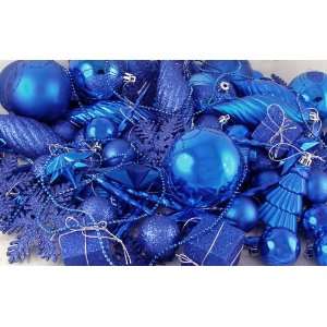  125 Piece Club Pack of Shatterproof Lavish Blue Christmas 