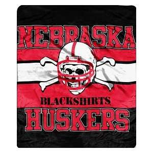  Nebraska Huskers 50x60 Royal Plush Raschel Throw Blanket 