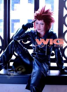 Kingdom Hearts Axel Short Dark Red Stylish Cosplay Hair Wig  