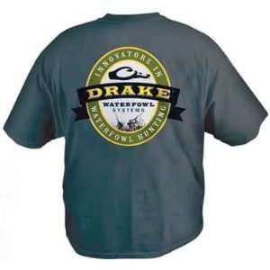 Drake T Shirt Logo Gunner Navy Short Sleeve
