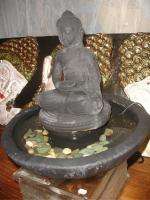 Meditating Buddha Lotus Tabletop Fountain caste stone Garden Statue 