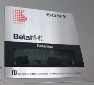 Working SONY Betamax SL 2710 BETA Hi Fi Stereo Video Cassette Recorder 