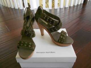 BANANA REPUBLIC 10 NIB $148 Bethel Wooden Heel Platform Sandal Shoes 