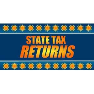   3x6 Vinyl Banner   State Tax Returns Blue and Orange 