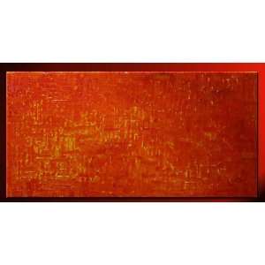 Abstract Textured Decorative Modern Yellow Accents Oil Painting Hand 