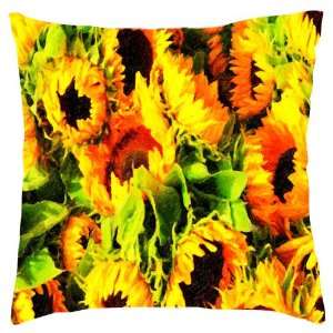  Painted Sunflowers Photo Accent Pillow 18 X 18 Kitchen 