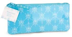 English Blue Vines Lined PVC Pencil Pouch 4x9