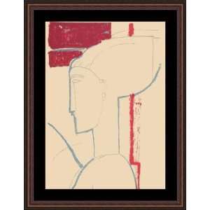  Testa Scultorea by Amedeo Modigliani   Framed Artwork 