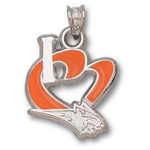   Gold I Heart Bobcat Logo 3/4 Enamel Pendant