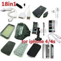 18 in 1 Accessory Bundle Holder Armband Film Case for Apple iPhone 4GS 