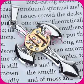 Golden Cross Sword party Jewelry Titanium Steel Pendant  