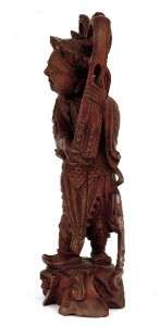 Chinese Wood Carved Buddha Temple Guardian Warrior  