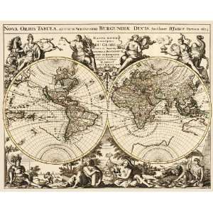   1694 Map of the World by Alexis Hubert Jaillot $59