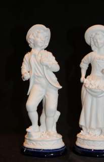 Pair French Porcelain Figurines Bisque Paris  