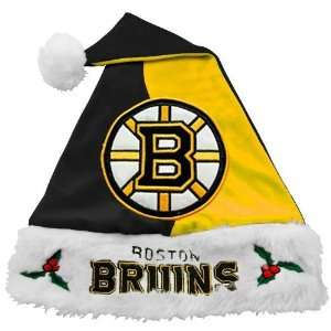  Boston Bruins Black Gold Mistletoe Santa Hat: Sports 