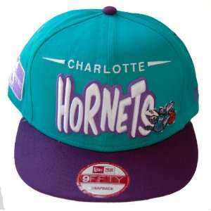   Charlotte Hornets Snapback Hat Cap   Teal Purple: Sports & Outdoors