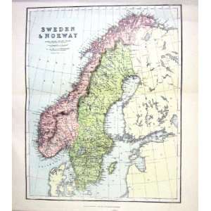   MAP c1906 SWEDEN NORWAY GOTTLAND GULF BOTHNIA BALTIC: Home & Kitchen