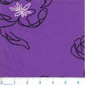  58 Wide Slinky Boucle   Pop Flower Purple Fabric By The 