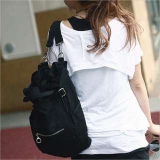   fashion women canvas casual style shoulder backpack blackbag  