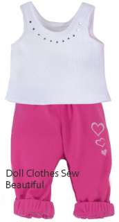 DOLL CLOTHES fit American Girl Stretch Capris, Tank Top  