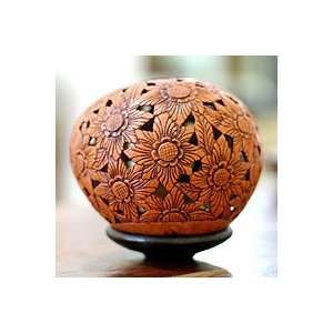    NOVICA Coconut shell sculpture, Sunflowers Home & Kitchen