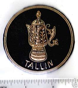 Embroidered Tallin Estonia Hat Cap Badge Bullion Patch  