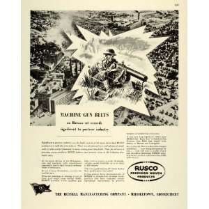  1944 Ad Russell Manufacturing Middletown Machine Gun Belts 