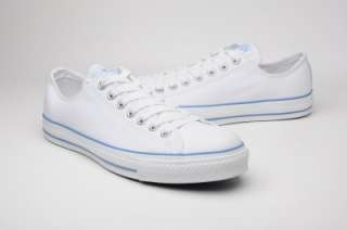 Converse mens Shoes 1k162 All Star Leather OX white, Blue  