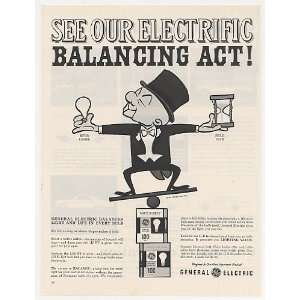  1962 Mr Magoo Balancing Act GE Light Bulbs Print Ad: Home 