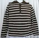 Boden Misses Brown Stripe Towelling Hoody Terry Top Sz M 8 10