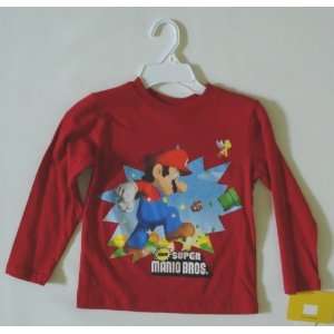  Nintentendo Super Mario Bros Boys Long Sleeve Shirt Sz 4 