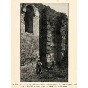  1899 Print Wall Masonry City Roman Pompeii Italy 