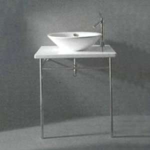 Duravit D16029 Starck 1 Bowl Ceramic Top and Metal Leg Console with Si