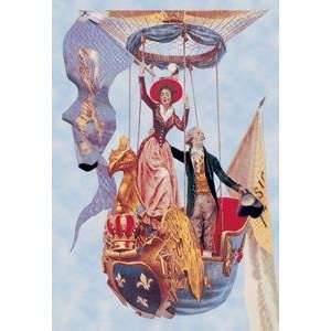   stock. Wave in the Air   French Ballon ascenion with noble personages