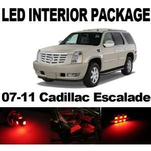 Cadillac Escalade 07 11 RED 8x SMD LED Interior Bulb Package Combo 