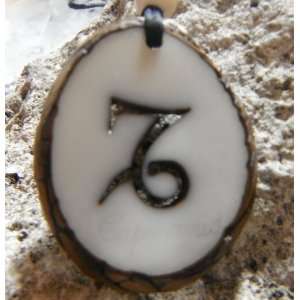   ZODIAC PENDANT Capricorn TAGUA NUT,handmade jewelry: Everything Else